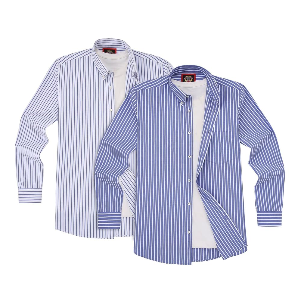 Amazon.com: Mens Oxford Stripe Shirt Twin Pack.Formal Button